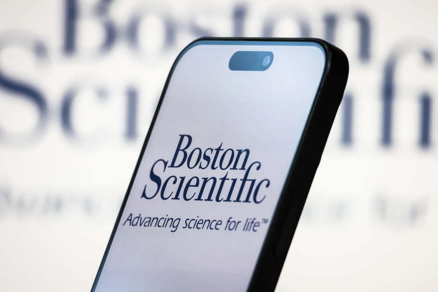 Boston Scientific logo on a phone